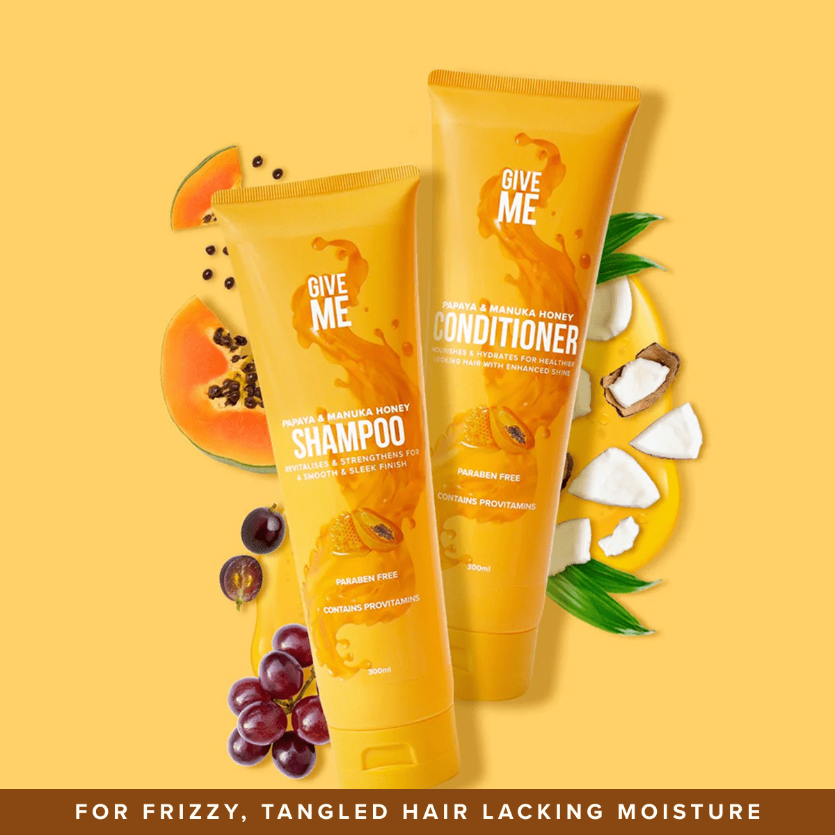 Papaya & Manuka Honey Shampoo and Conditioner Bundle | Give Me