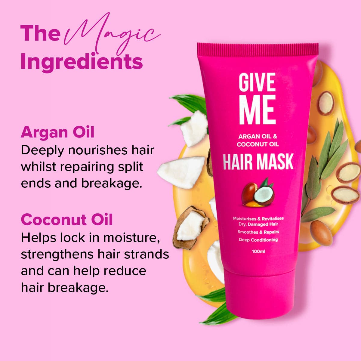 2 x Argan Oil & Coconut Oil Hair Mask - Give Me Cosmetics