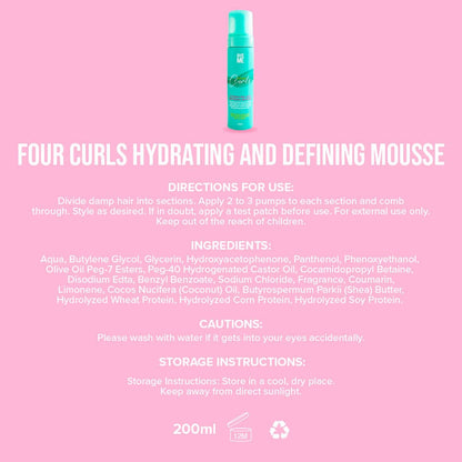 Four Curls Hydrating & Defining Mousse - Give Me Cosmetics