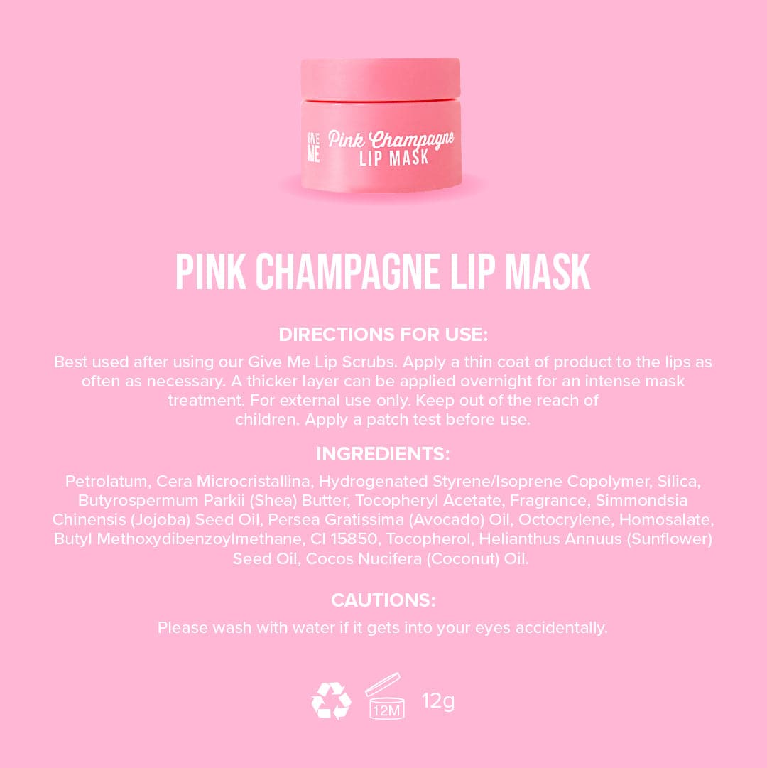 Pink Champagne Lip Mask - Give Me Cosmetics