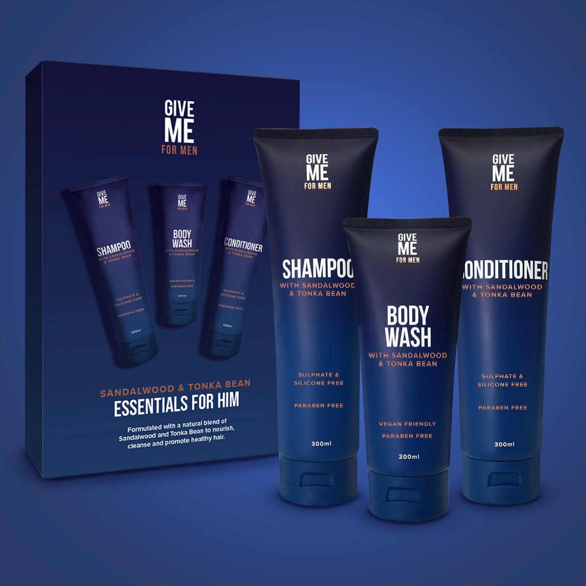 Sandalwood & Tonka Bean Mens Shower Set Give Me Cosmetics