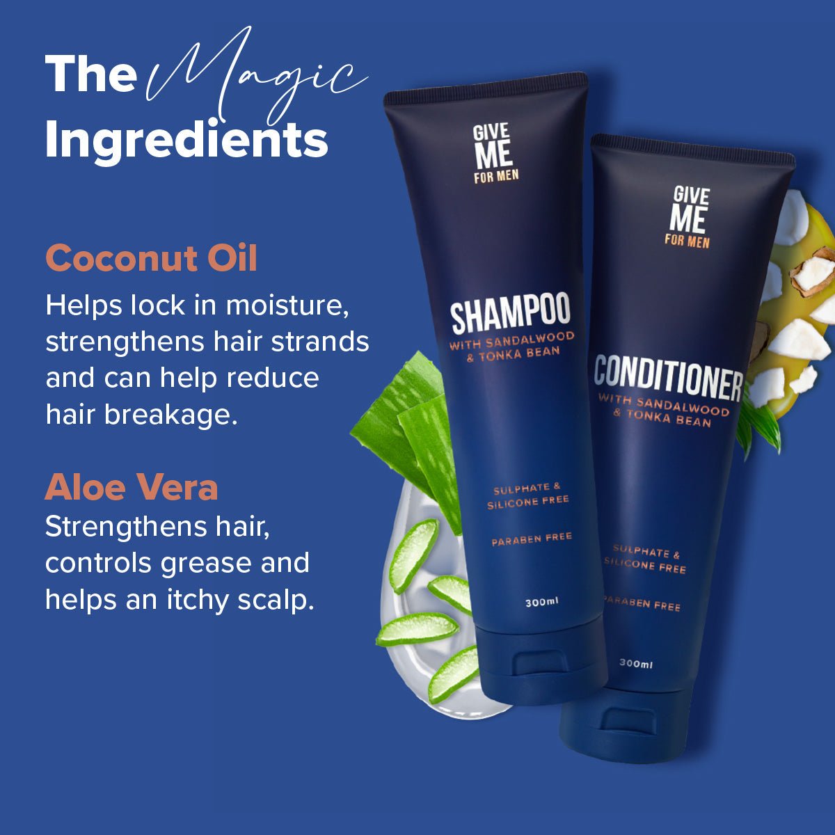 Mens Shampoo & Conditioner | Sandalwood & Tonka Bean | Give Me