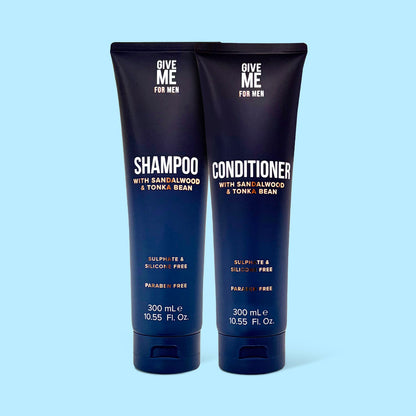 Sandalwood & Tonka Bean - Shampoo & Conditioner For Men (Worth £13.98) - Give Me Cosmetics