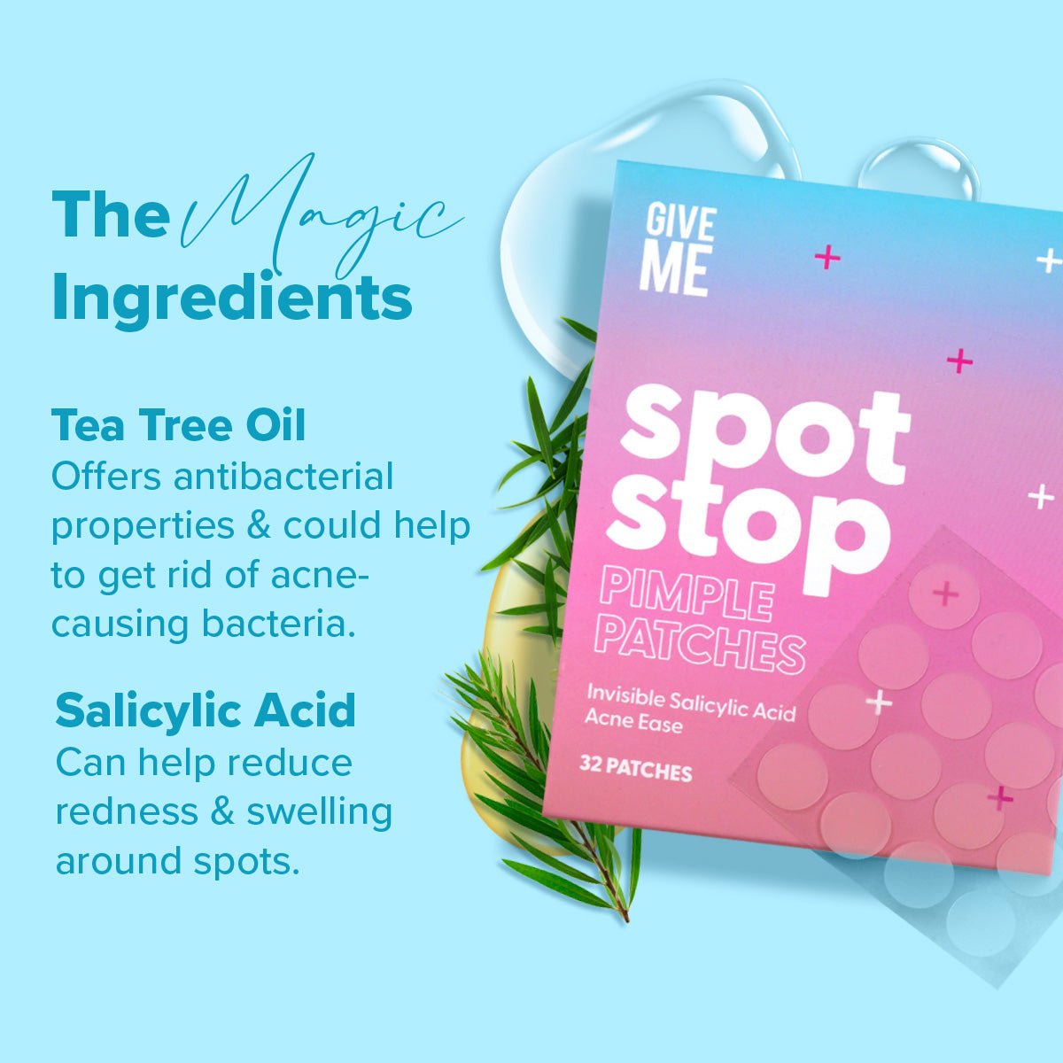 Spot Stop Pimple Patches - Invisible Salicylic Acid Acne Ease - Give Me Cosmetics