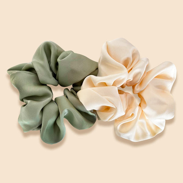 x2 Luxury Satin Silk Hair Scrunchies Give Me Cosmetics