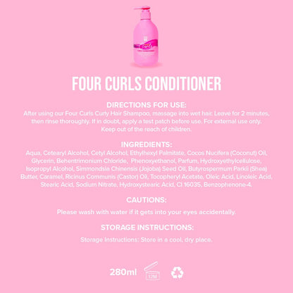 2x Four Curls Moisturising Shea Butter Conditioner